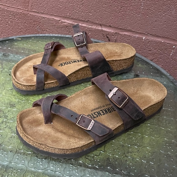 BIRKENSTOCK Mayari Natural Leather Oiled thong sandals size 37 - Picture 1 of 15